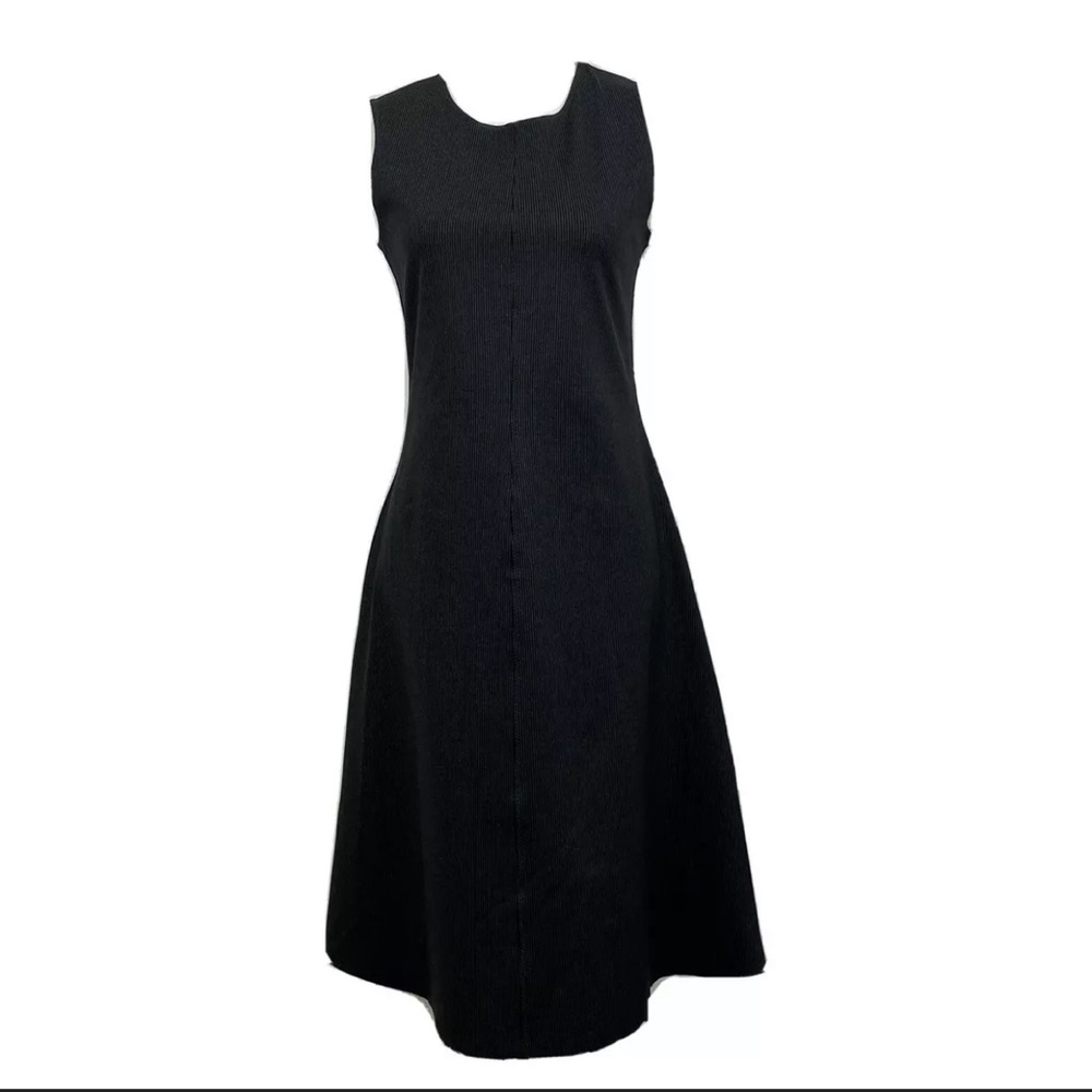 Kenneth Cole Fit and Flare Pinstripe Black Cream Dress